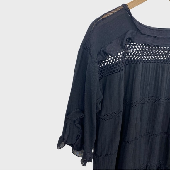 Etoile Isabel Marant Black Lace Voile Cassy Dress Size 38 - Picture 4 of 8